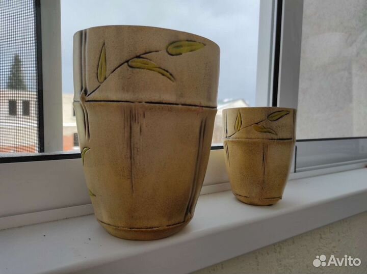Набор Горшоков 2шт керамические