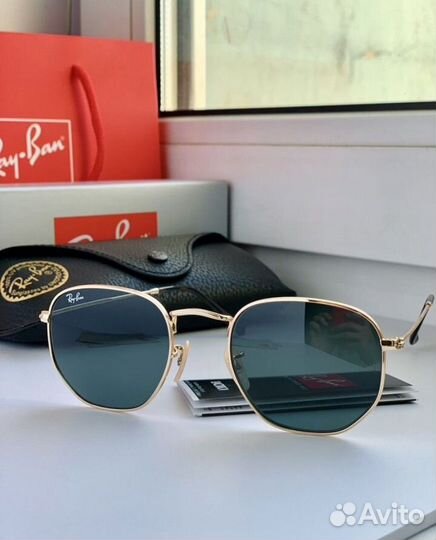Очки ray ban hexagonal черные
