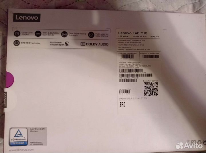 Планшет lenovo tab m10