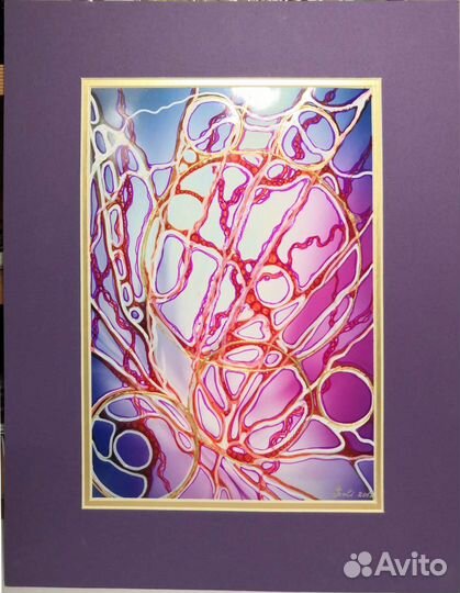 Картина графика, нейрографика, 4 шт