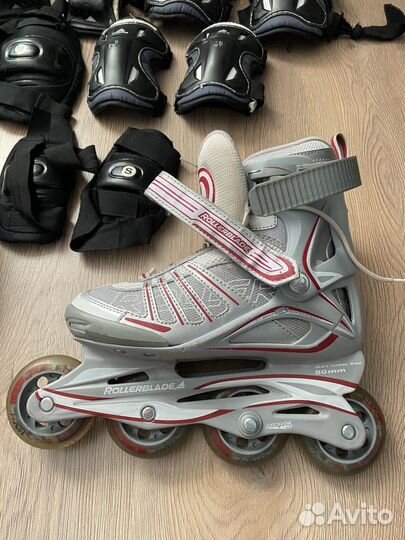 Ролики женские 37р Rollerblade, защита, рюкзак