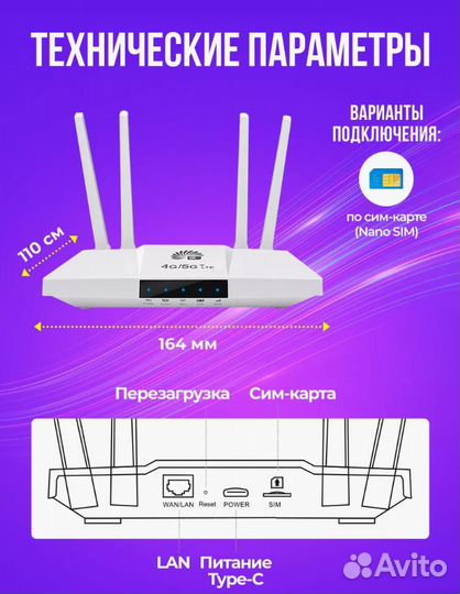 Роутер Wi-Fi с сим картой аккумулятором