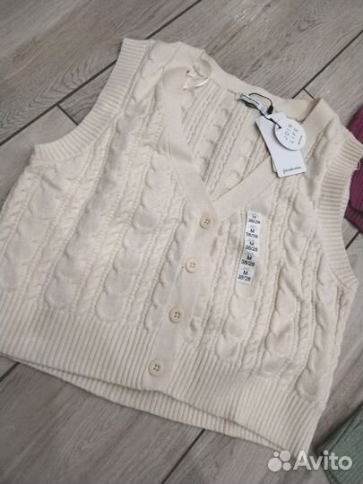 Жилет вязаный Stradivarius S, M.Новый с биркой