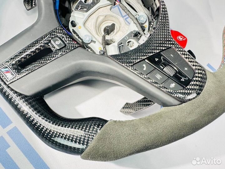 Руль BMW G серий с подогревом алькантара карбон