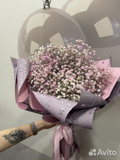 Букет гпипсофила подарок живые цветы