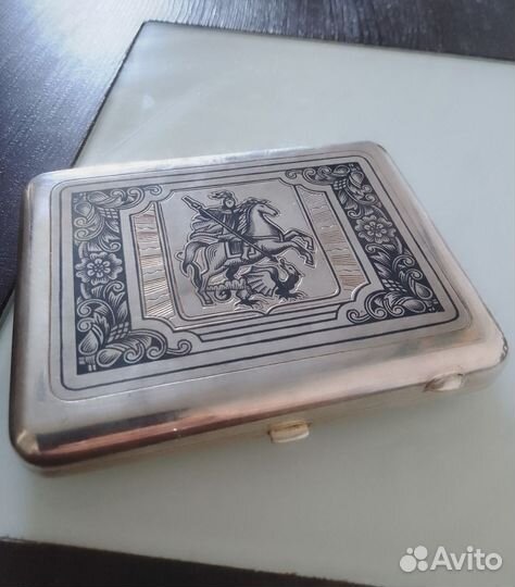 Портсигар серебряный 925 проба 223гр