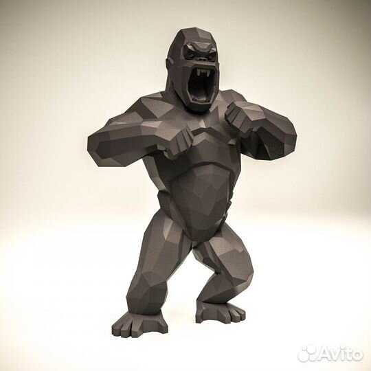 Полигональная фигура Кинг-Конг-развёртка в PDF