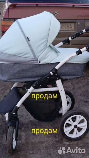 Коляска 2 в 1 индиго,б/у