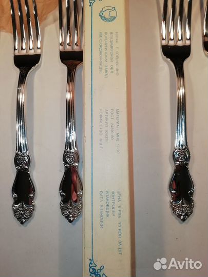 Вилки посеребренные столовые 6 шт. новые