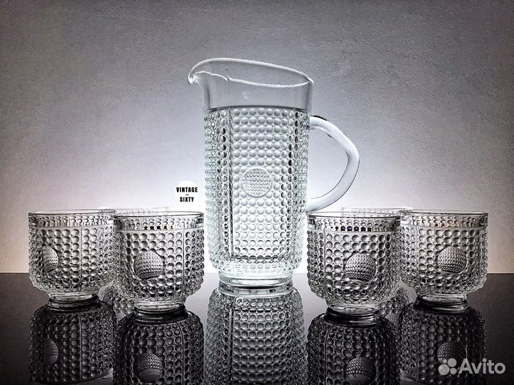 Кувшин и 6 бокалов редкий набор Чехословакия 70-е
