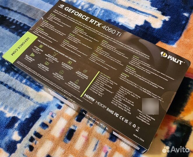 Видеокарта Palit RTX 4060 Ti StormX новая