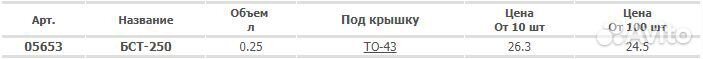 Стеклянная бутылочка, 0.25 л, то-43