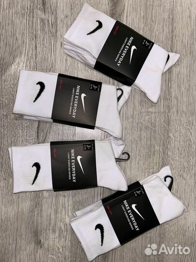 Носки nike everyday белые высокие 12 пар