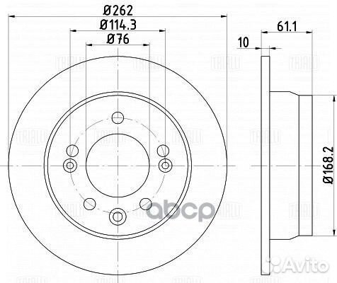 Диск тормозной зад DF073306 Trialli