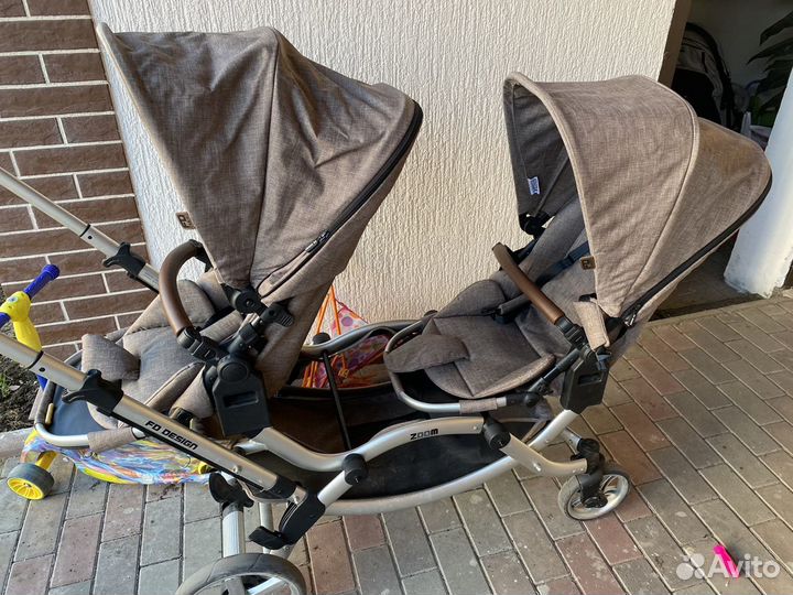 Коляска 2 в 1 для двойни и погодок FD-Design Zoom