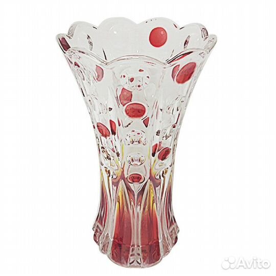 Ваза stovilli 25см стекло дизайн 1 красный декор