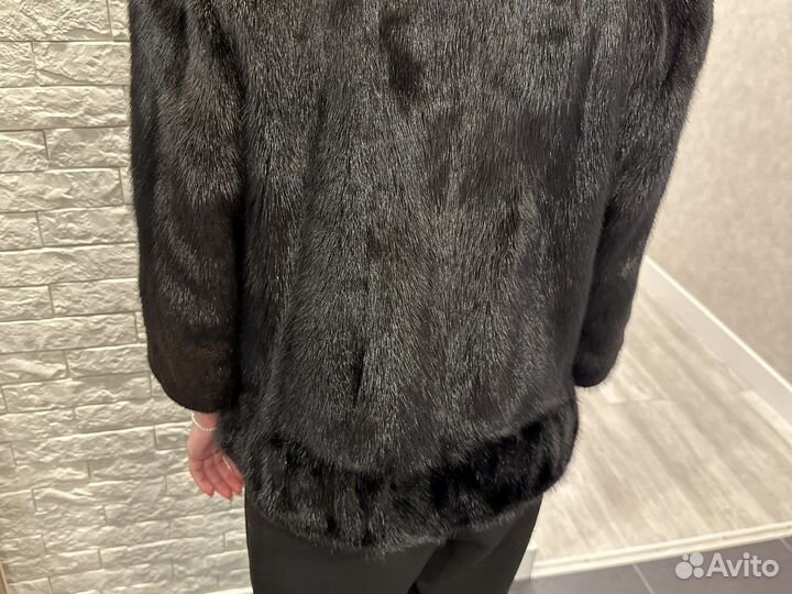 Шуба норковая с капюшоном