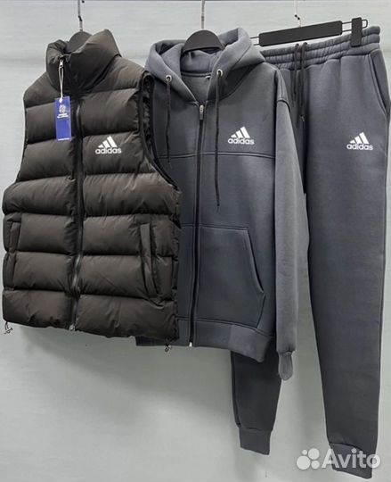 Костюм adidas на флисе мужской