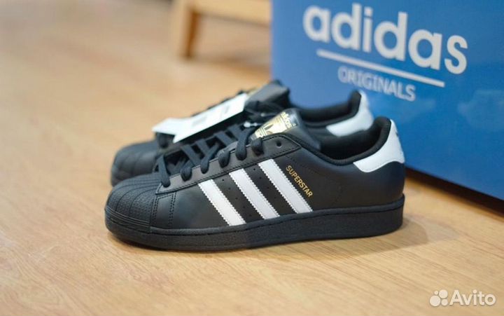 Кроссовки adidas superstar черные premium