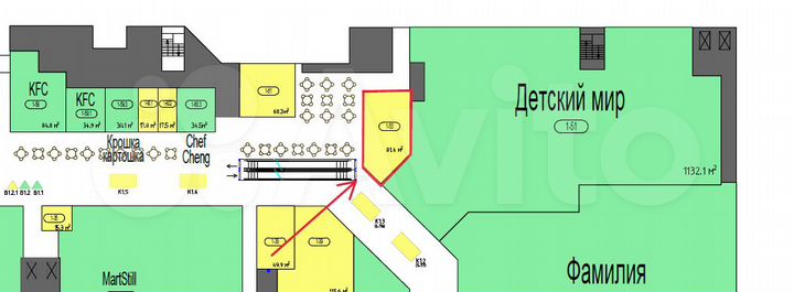 Прямая аренда/ ТЦ в г. Видное, 81.4 м²