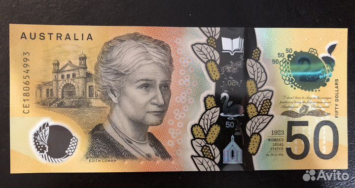 Банкнота 50 долларов Австралия 2017 год