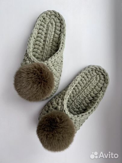 Тапочки из трикотажной пряжи