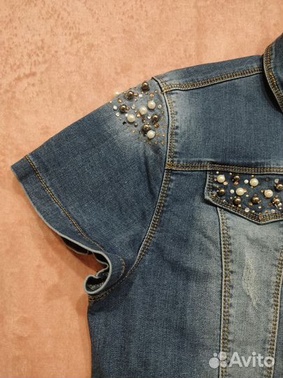 Джинсовая куртка лентяя 46-48 размера