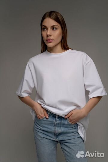 Футболка оверсайз однотонная базовая