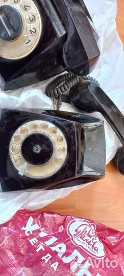 Стационарный телефон ретро СССР дисковый