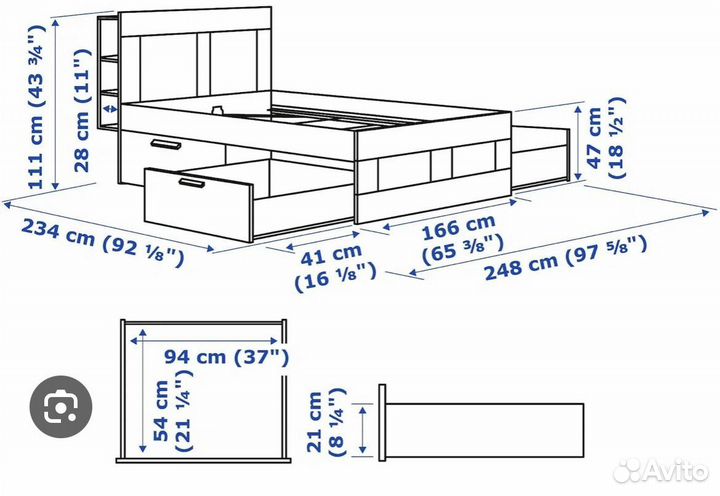 Кровать двухспальная 160 200 IKEA бримнэс