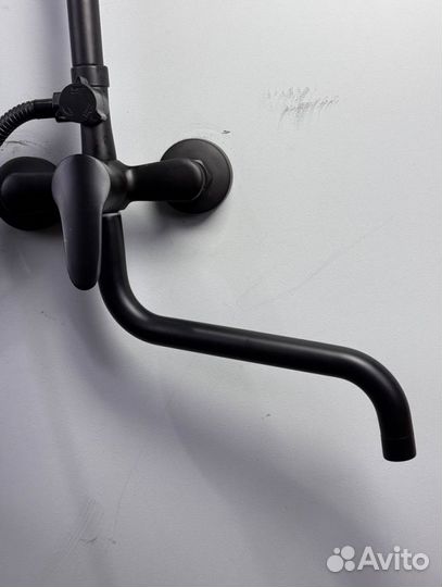 Душевая система 3 в 1 с дилнным краном черная