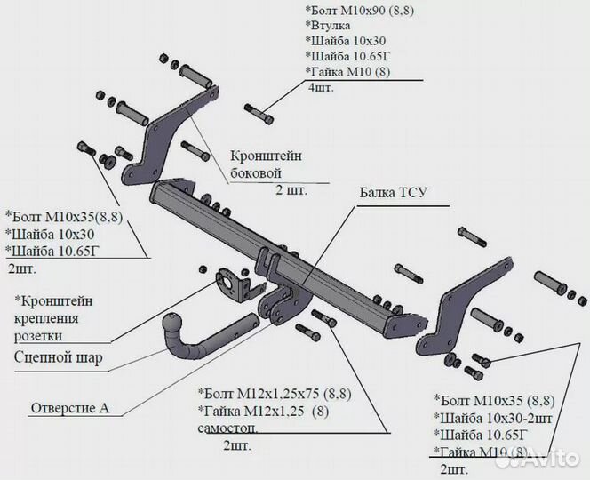 Фаркоп Renault Kaptur