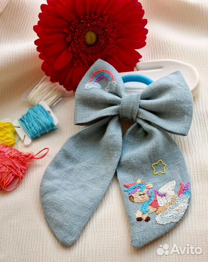 Резинка для волос бант крабик заколка