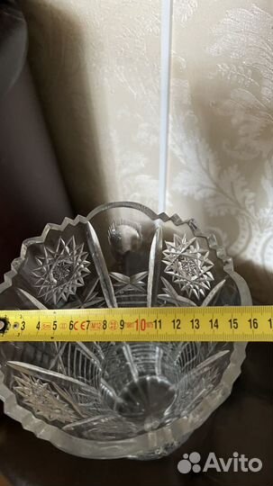 Большая хрустальная ваза для цветов СССР