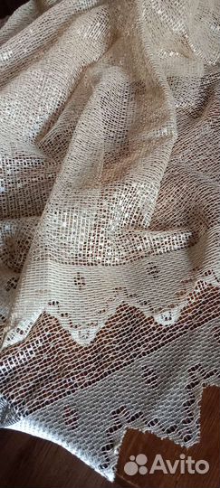 Новый тюль бежево-золотистый 2*2,1 м