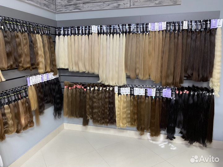 Натуральные волосы в срезах