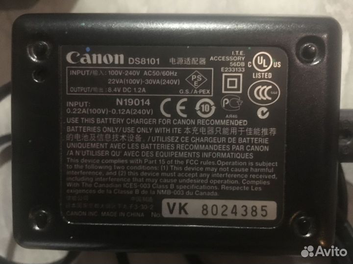 Зарядное устройство для фотоаппарата Canon