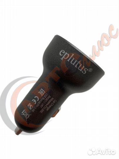 Адаптер-зарядка 2 USB (12/24V; 5V-3,4А) черный в к