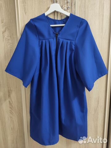 Детская мантия и шапка синяя на 7-9 лет