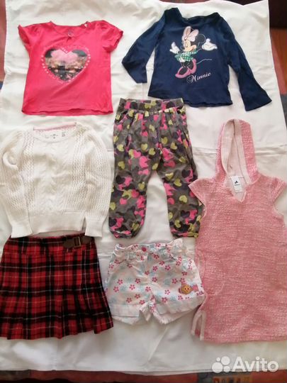 Одежда для девочки 5-6лет, пакетом, б/у
