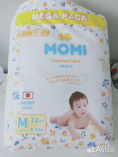Подгузники трусики momi 72 M