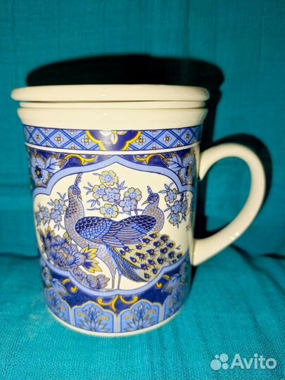 Чашка для чая новая с ситечком очень красивая