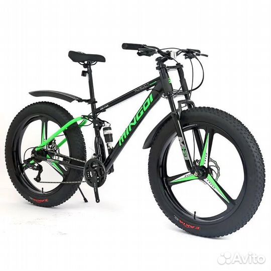 Велосипед Фэтбайк (fatbike) 26D24S черно-зеленый