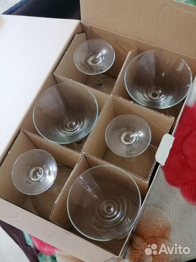 Коктейльные бокалы для мартини/фужеры, 6 штук