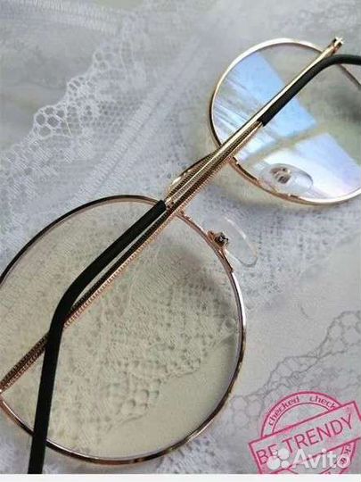 Очки нулевки оправа black gold