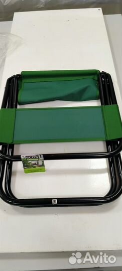 Стул походный складной со спинкой зеленый