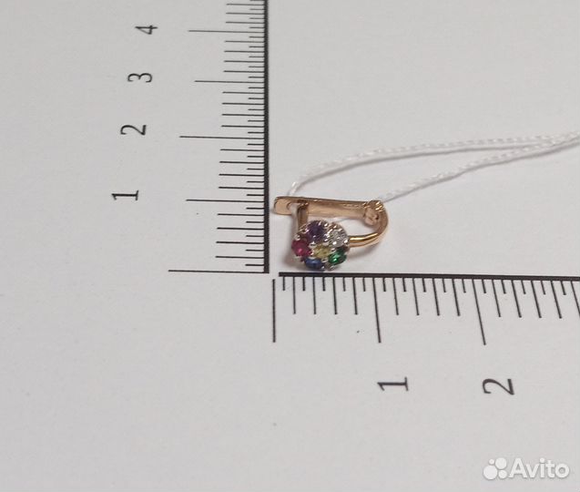 Золотые серьги с фианитом