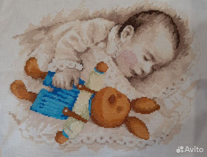 Картина вышитая крестом Сон младенца