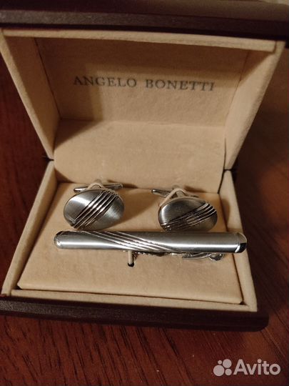 Запонки и зажим для галстука Angelo Bonetti