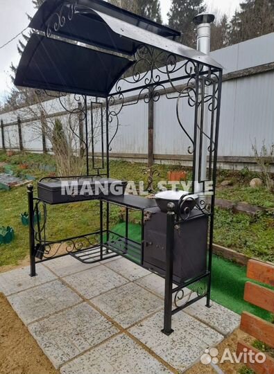 Мангал с печью под казан